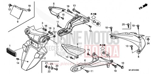 GARDE-BOUE ARRIERE CBR600RAA de 2010